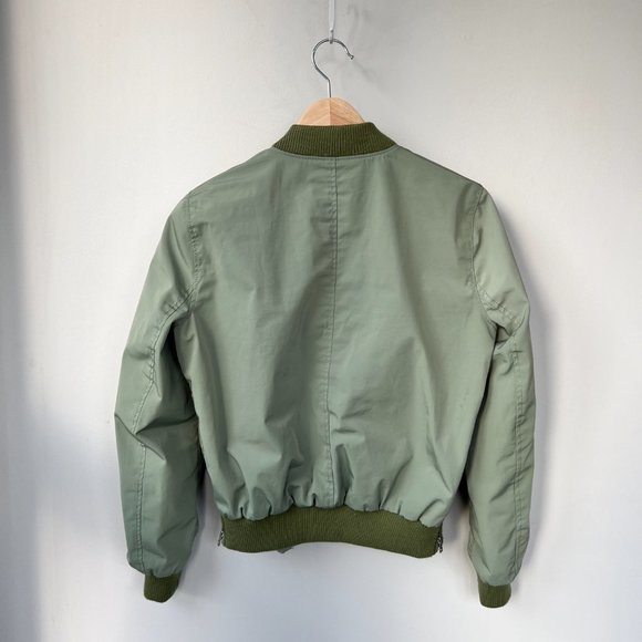 Madewell Women’s Side Zip Bomber Jacket Green Size S - Picture 3 of 3